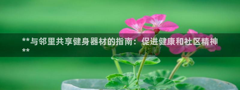 耀世平台开户要求:**与邻里共享健身器材的指南:促进健康和社
